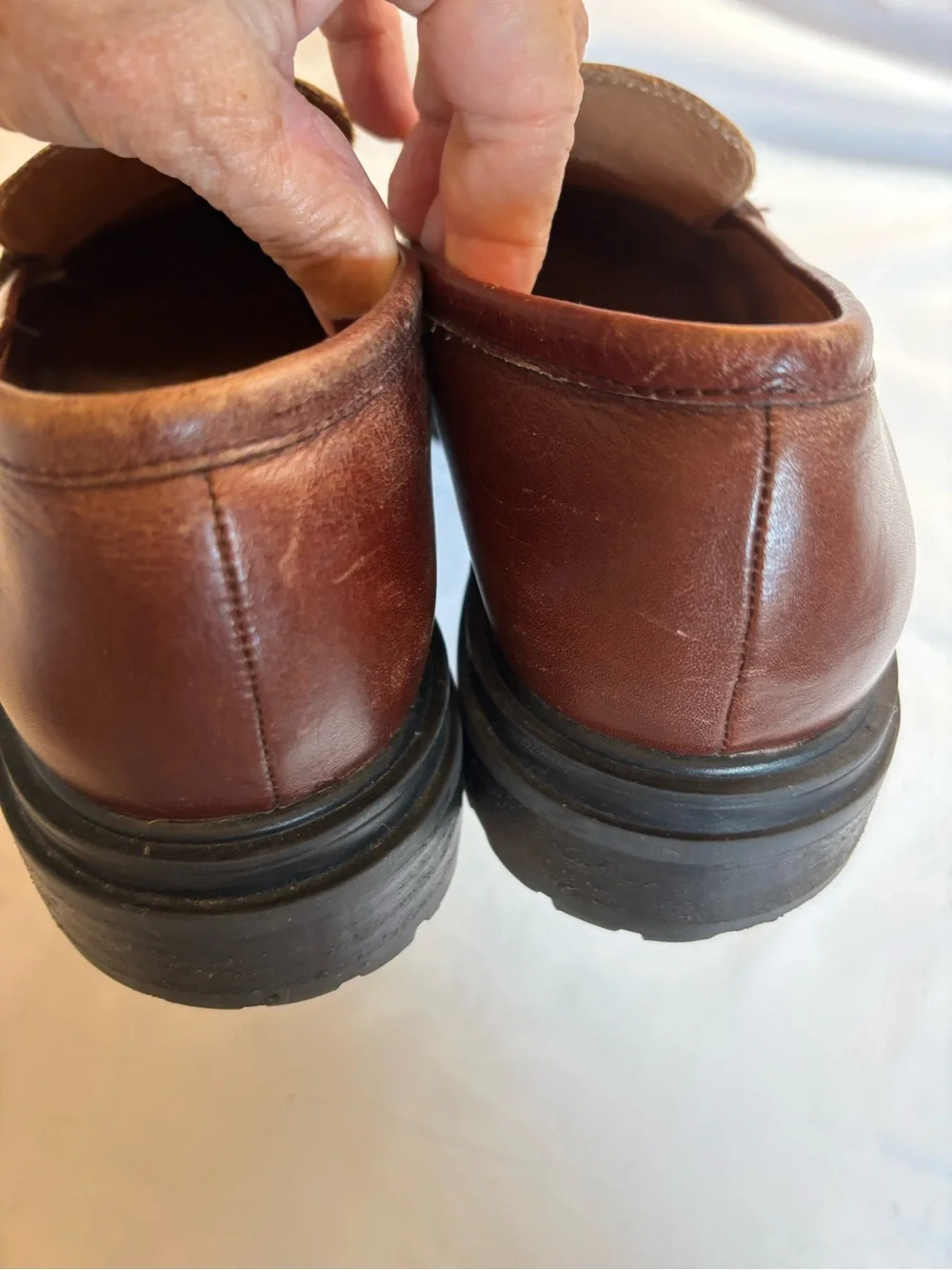 Madewell Bradley Chestnut Leather Lug Sole Slip-On Loafers